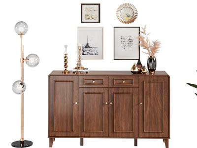 美式轻奢鞋柜 落地灯3d模型 美式轻奢鞋柜 落地灯