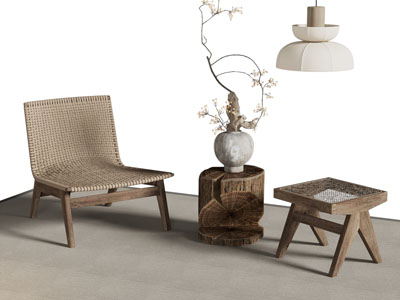 侘寂风休闲椅子 边几 凳子