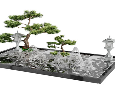 新中式松树 山脉 装饰灯景观园艺小品