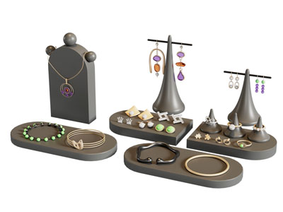 现代项链 耳环 耳钉 手镯珠宝首饰收纳展示架