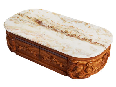 新中式椭圆形茶几