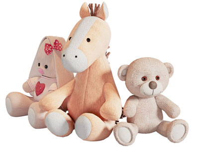 现代儿童卡通动物布绒玩偶 玩具