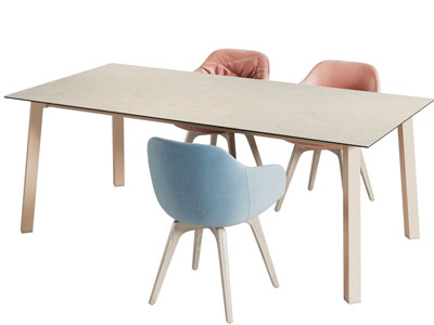 现代长方形餐桌椅组合