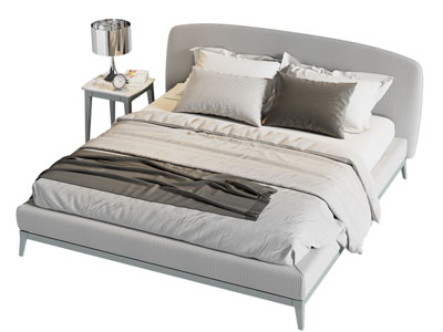 现代双人床 床头柜