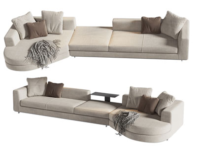 现代转角多人沙发