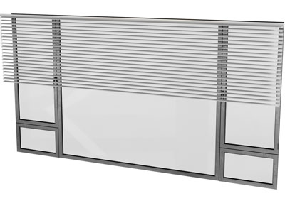 现代阳台飘窗 百叶窗帘3d模型 现代阳台飘窗 百叶窗帘