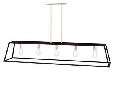 现代长方形金属框架吊灯
