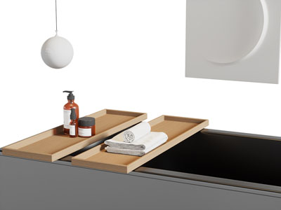 现代托盘里的毛巾 洗护用品 卫浴小件