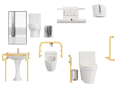 现代残障人士马桶 洗手台 卫浴小件