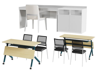 现代办公桌椅组合 培训桌椅