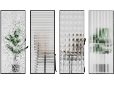 现代花纹玻璃隔断3d模型 现代花纹玻璃隔断