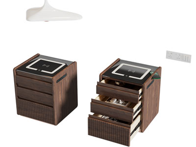 现代中古风床头柜