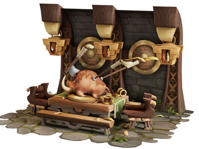 现代卡通小饭店 饭馆场景