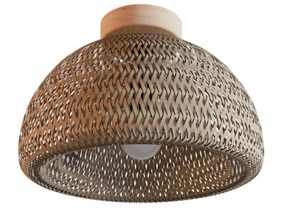 现代侘寂风竹编灯罩吊灯 吸顶灯