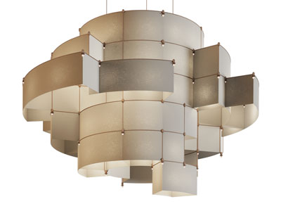 现代几何错层的吊灯