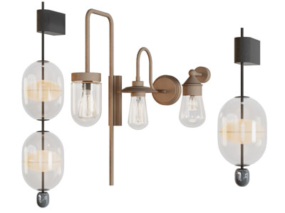 现代玻璃灯罩的壁灯