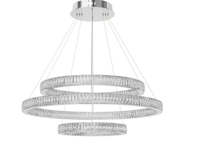 现代三层圆环水晶吊灯