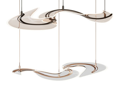 现代飘带水晶吊灯