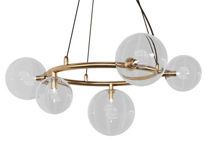 现代轻奢球型灯罩吊灯