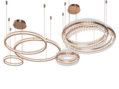 现代轻奢套环水晶吊灯