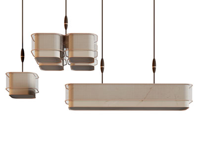 现代方形灯罩吊灯