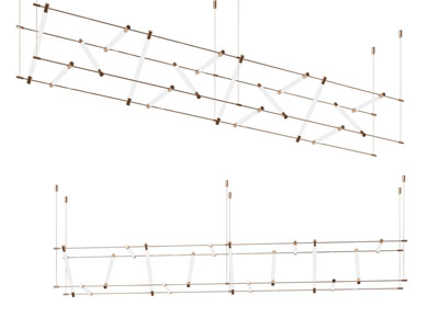 现代金属线条棒状灯管吊灯
