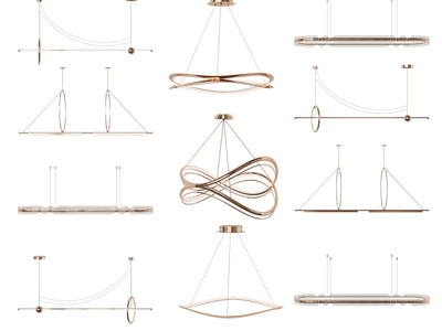 现代金属线条吊灯