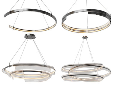 现代金属套环吊灯