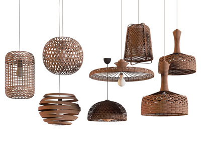 现代竹编灯罩吊灯
