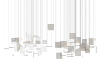 现代垂线多头吊灯