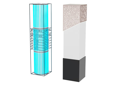 新中式方形装饰柱子 景观柱子3d模型 新中式方形装饰柱子 景观柱子