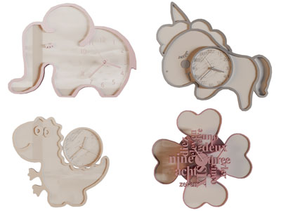 现代卡通动物钟表3d模型 现代卡通动物钟表