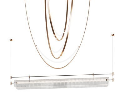 现代金属线条 水晶吊灯