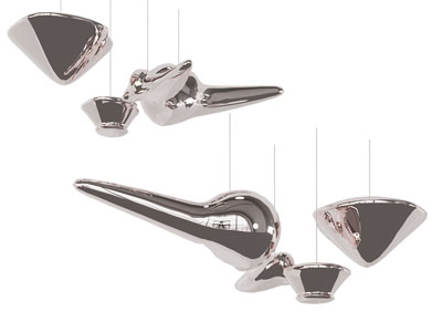 现代金属质感的吊灯