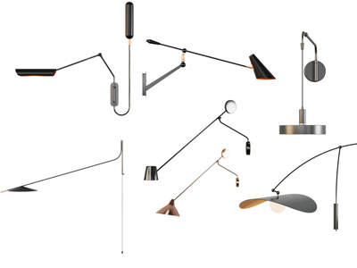 现代金属可转向壁灯