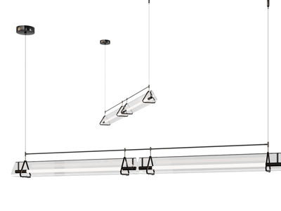 现代三角灯罩一字型吊灯
