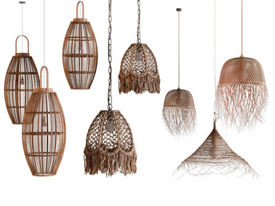 现代竹编镂空灯罩吊灯
