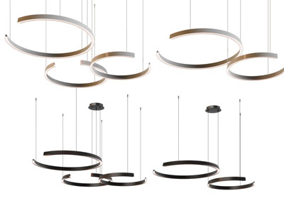 现代金属环吊灯