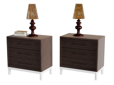 现代中古风床头柜