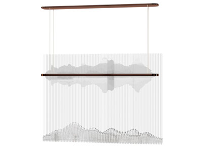 新中式山脉装饰的吊灯