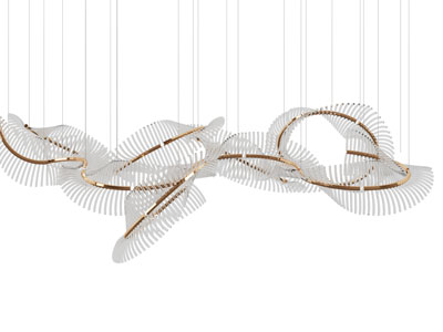 现代水晶扭曲带状吊灯