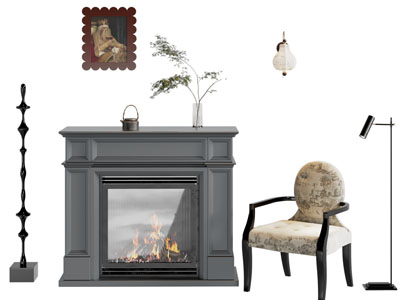 法式壁炉火炉 休闲椅子