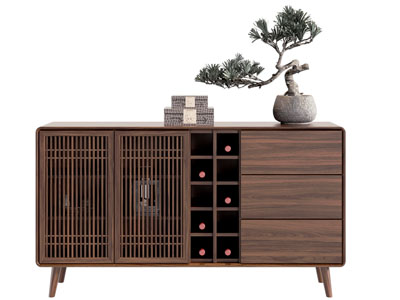 新中式中古风玄关柜 边柜3d模型 新中式中古风玄关柜 边柜