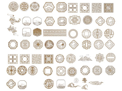 新中式镂花窗 窗格 花格3d模型 新中式镂花窗 窗格 花格