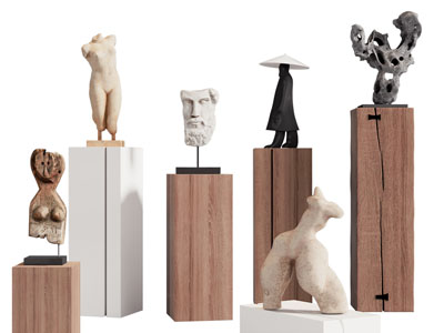 新中式雕塑雕刻 工艺品摆件组合3d模型 新中式雕塑雕刻 工艺品摆件组合