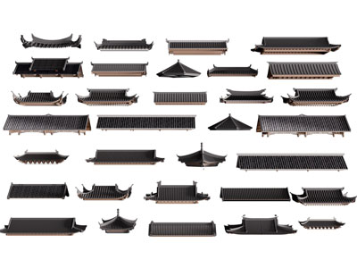 新中式屋顶 屋檐 建筑构件