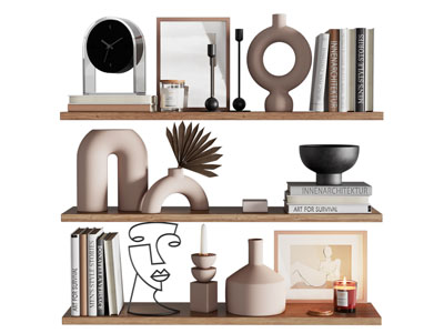 现代书籍 陶艺器皿饰品摆件组合