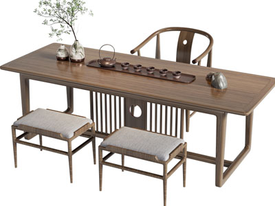 新中式茶桌椅组合