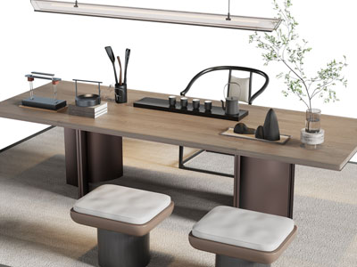 新中式实木茶桌椅组合