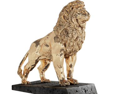 现代狮子雕塑雕刻摆件组合